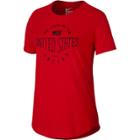 Women's Nike Usa Core Plus Crew Neck Soccer Tee, Size: Xl, Dark Pink