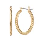 Napier Textured Gold Tone Oval Hoop Earrings, Women's