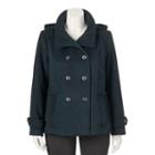 Juniors' Plus Size Pink Envelope Double Breasted Hooded Jacket, Girl's, Size: 2xl, Green