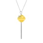 Amore By Simone I. Smith A Sweet Touch Of Hope Platinum Over Silver Crystal Lollipop Pendant, Women's, Size: 26, Orange