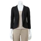 Women's Dana Buchman Solid Open-front Shrug, Size: Small, Black