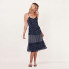 Women's Lc Lauren Conrad Tiered Shift Dress, Size: Medium, Blue