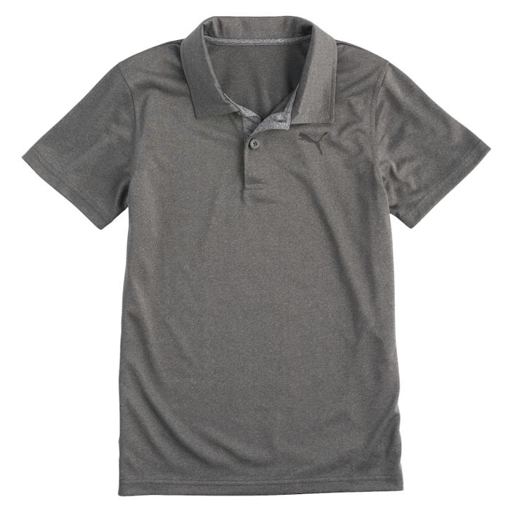 Boys 8-20 Puma Heathered Peformance Polo, Size: Small, Grey
