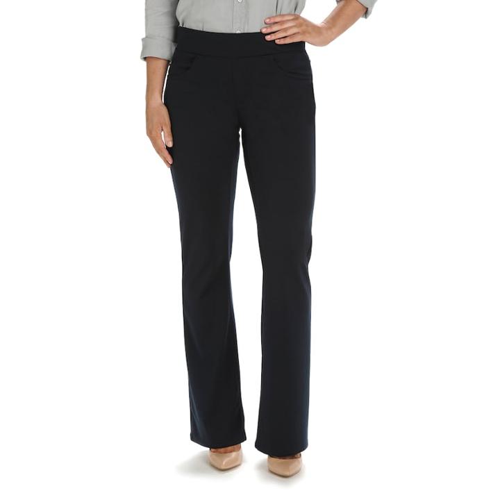 Petite Lee Elsie Natural Fit Bootcut Pull-on Ponte Pants, Women's, Size: 4p-short, Dark Blue
