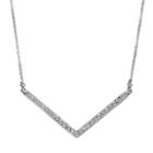 Crystal Collection Crystal Silver-plated Chevron Necklace, Women's, Grey