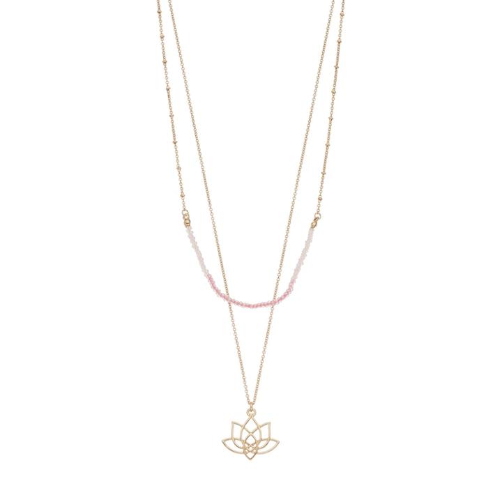 Lc Lauren Conrad Double Strand Lotus Pendant Necklace, Women's, Pink