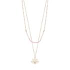 Lc Lauren Conrad Double Strand Lotus Pendant Necklace, Women's, Pink