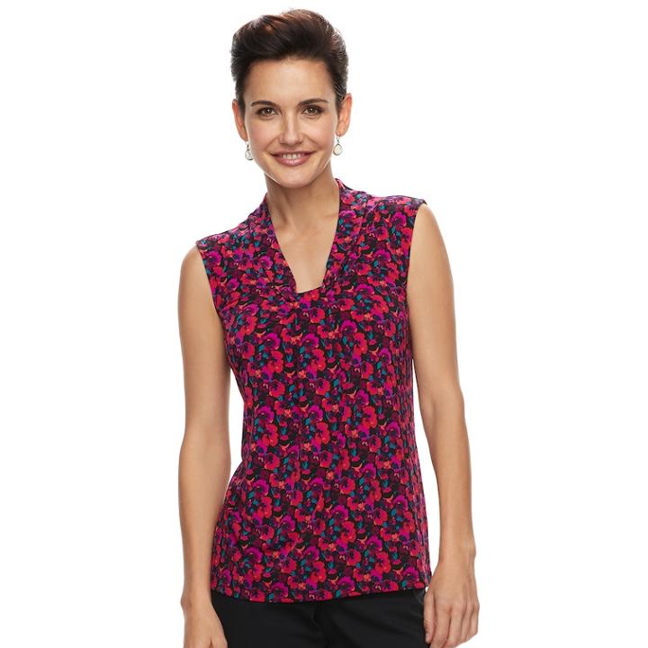Women's Dana Buchman Knot-front Top, Size: Small, Red