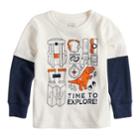 Toddler Boy Jumping Beans&reg; Time To Explore Mock Layer Thermal Graphic Tee, Size: 3t, White