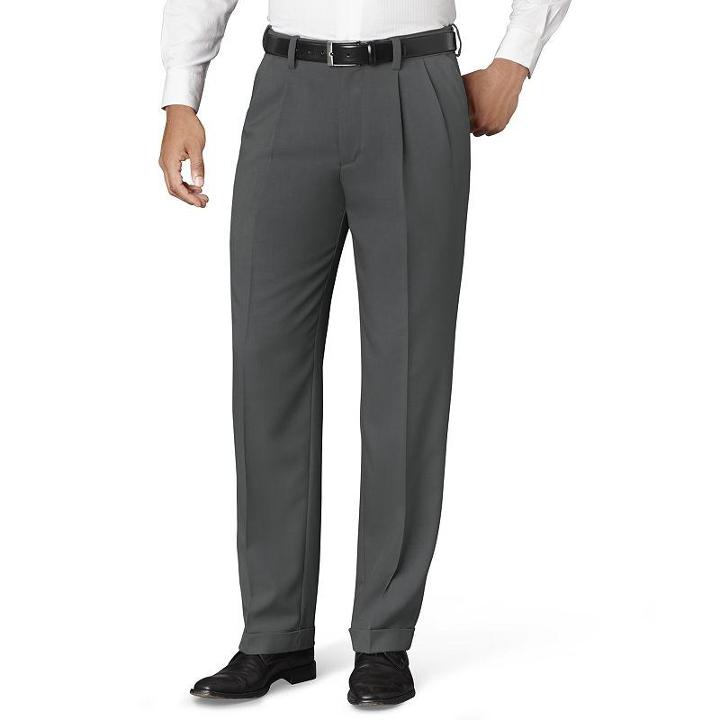 Van Heusen Classic-fit No-iron Pleated Dress Pants - Big & Tall (grey)