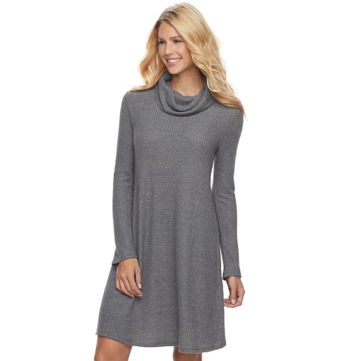 Women's Sonoma Goods For Life&trade; Ribbed Swing Dress, Size: Small, Grey (charcoal)