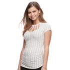 Juniors' Candie's&reg; Cut-out Ladder Neckline Top, Teens, Size: Small, Dark Pink