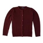 Girls 4-16 Chaps School Uniform Textured Cardigan, Girl's, Size: 5, Dark Red