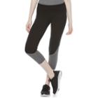 Juniors' So&reg; Mesh Inset Yoga Capri Leggings, Girl's, Size: Large, Black