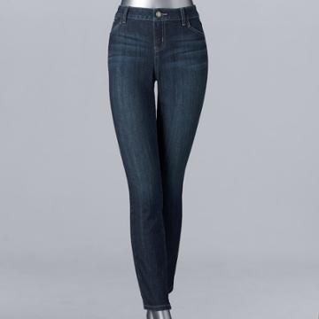 Petite Simply Vera Vera Wang Straight-leg High-waisted Jeans, Women's, Size: 16p-short, Dark Blue