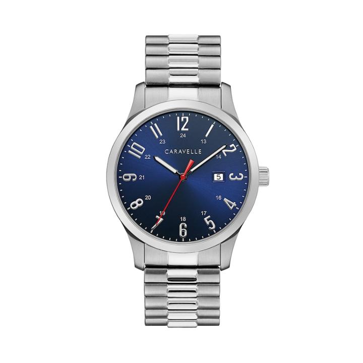 Caravelle Men's Stainless Steel Expansion Watch - 43b161, Size: Large, Grey