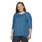 Juniors' Plus Size So&reg; Ribbed Swing Tee, Girl's, Size: 3xl, Turquoise/blue (turq/aqua)