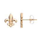 Itsy Bitsy 10k Gold Fleur-de-lis Stud Earrings, Women's