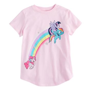 Girls 4-10 Jumping Beans&reg; My Little Pony Twilight Sparkle, Rainbow Dash & Pinkie Pie Rainbow Tee, Size: 6x, Dark Pink