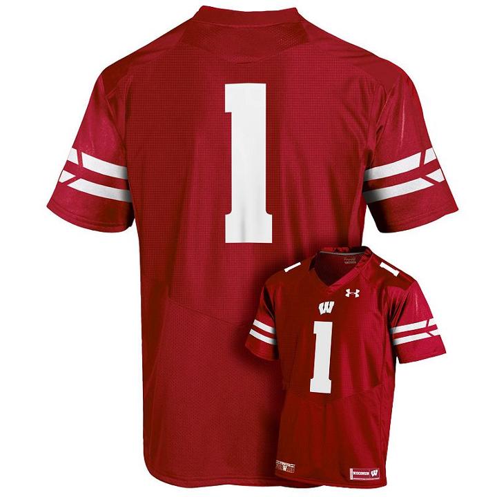 Men's Under Armour Wisconsin Badgers Replica Football Jersey, Size: Medium, Red