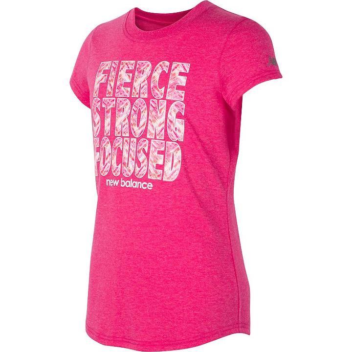 Girls 7-16 New Balance Graphic Tee, Girl's, Size: 10-12, Dark Pink