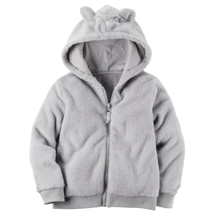 Girls 4-8 Carter's 3d Ear Hoodie, Size: 5, Grey