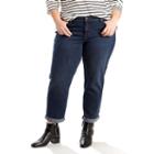 Plus Size Levi's Boyfriend Jeans, Women's, Size: 18 W, Dark Blue