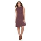Juniors' Plus Size Almost Famous Ribbed Mockneck Swing Dress, Girl's, Size: 3xl, Drk Purple