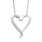 Timeless Sterling Silver Diamond Accent Heart Pendant Necklace, Women's, White