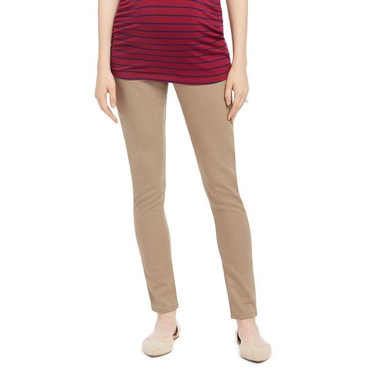 Maternity Oh Baby By Motherhood™ Secret Fit Belly™ Skinny Pants, Women's, Size: Xl, Beig/green (beig/khaki)