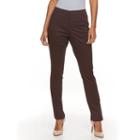 Women's Gloria Vanderbilt Anita Sateen Straight-leg Pants, Size: 6 Short, Med Brown