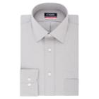 Men's Chaps Essentials Regular-fit Microcheck Wrinkle-free Stretch Collar Dress Shirt, Size: M-34/35, Grey