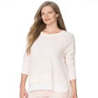 Plus Size Chaps Linen Blend Crewneck Sweater, Women's, Size: 2xl, Pink Other