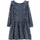 Girls 4-12 Carter's Print Ruffled Dress, Size: 10-12, Cheetah Print