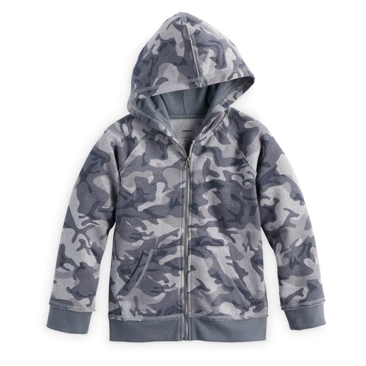 Boys 4-7x Sonoma Goods For Life&trade; Raw Edge Zip Hoodie, Size: 4, Silver