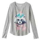 Girls 7-16 & Plus Size Mudd&reg; Thumbhole Long Sleeve Thermal Graphic Tee, Girl's, Size: 18 1/2, Grey Other