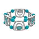 Aqua Beaded Stretch Bracelet, Women's, Turq/aqua