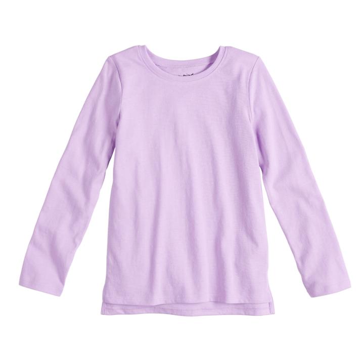 Girls 4-10 Jumping Beans&reg; Solid Long Sleeve Tee, Size: 6x, Lt Purple