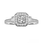 Simply Vera Vera Wang Certified Diamond Halo Engagement Ring In 14k White Gold (1/2 Ct. T.w.), Women's, Size: 8.50