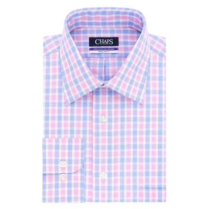 Men's Chaps Regular-fit No-iron Stretch Spread-collar Dress Shirt, Size: 16-34/35, Med Pink