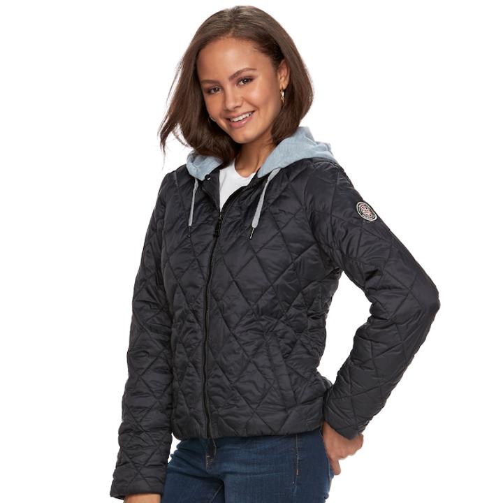 Madden Nyc Juniors' Packable Puffer Jacket, Teens, Size: Large, Black