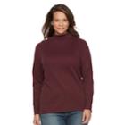 Plus Size Croft & Barrow&reg; Mockneck Long Sleeve Tee, Women's, Size: 4xl, Red