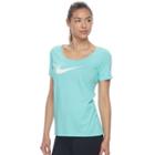 Women's Nike Swoosh Short Sleeve Graphic Tee, Size: Small, Turquoise/blue (turq/aqua)
