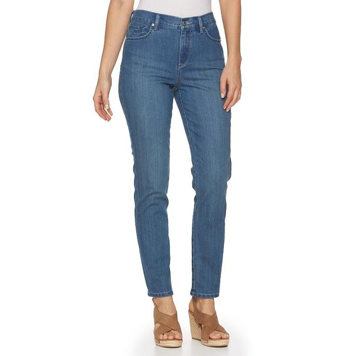 Petite Gloria Vanderbilt Amanda Classic Fit Embellished Tapered Jeans, Women's, Size: 16p-short, Med Blue