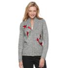 Women's Croft & Barrow&reg; Zip-front Cardigan, Size: Medium, White