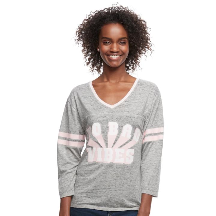 Juniors' No Bad Vibes Graphic Tee, Teens, Size: Medium, Grey