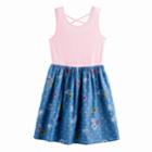 Girls 7-16 So&reg; Criss-cross Back Mixed Media Dress, Size: L/12, Light Blue