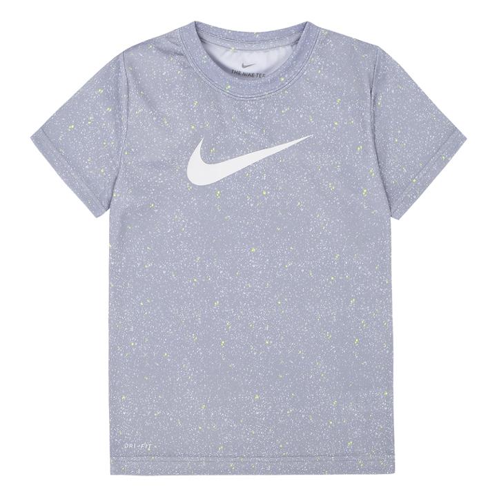 Boys 4-7 Nike Blacktop Speckled Swoosh Logo Graphic Tee, Size: 4, Light Grey