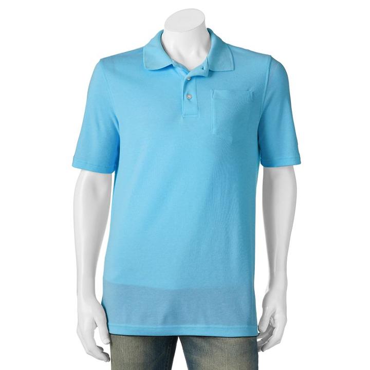 Men's Croft & Barrow&reg; Signature Pocket Polo, Size: Medium, Blue (navy)