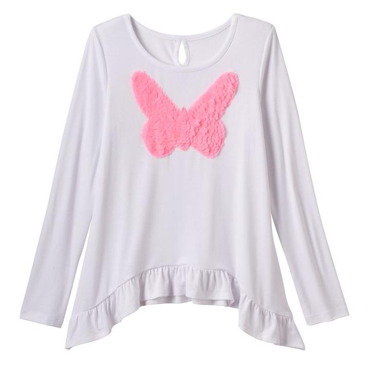Girls Plus Size So&reg; Sharkbite Hem Keyhole Top, Girl's, Size: 16 1/2, White